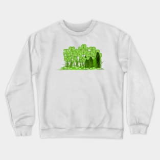 Leprechaun's Top Hat Lying in Field of Shamrocks Crewneck Sweatshirt